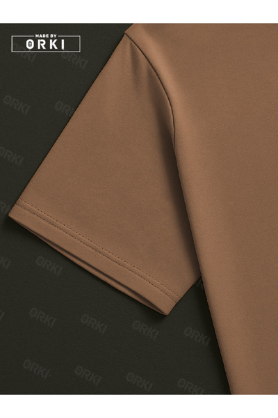 EFFRENATU Man Printed – Oversize Men's Light Brown T-Shirt & White Shorts Set