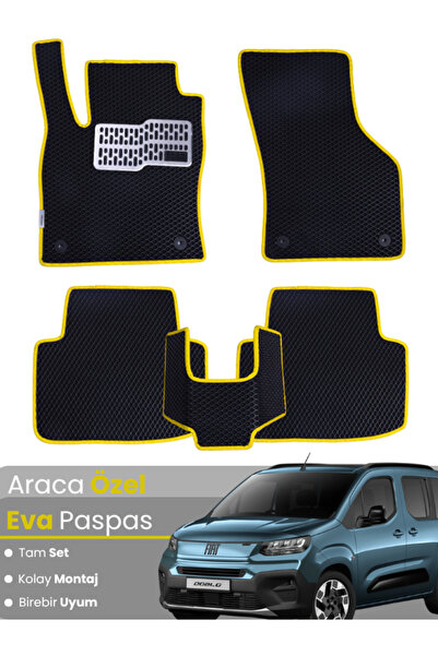 stiloto مجموعة كاملة من سجادة EVA المتوافقة مع Fiat Doblo (2023-2024) - مطابق...