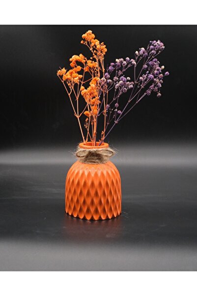 ATEŞLER HEDİYELİK TURUNCU DEKORATİF DALGALI VAZO