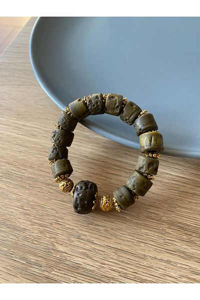 dela otantik Handmade Big Beaded Thick Authentic Women Bracelet - Ethnic Bohemian Vintage Style Bijoux Jewelry