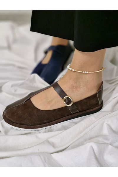 aayak&kabımofficial Genuine Leather Women's Casual Shoes – Elegant Buckle Model