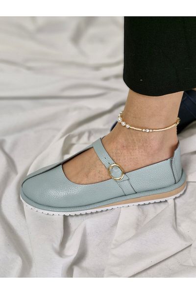 aayak&kabımofficial Genuine Leather Women's Casual Shoes – Elegant Buckle Model
