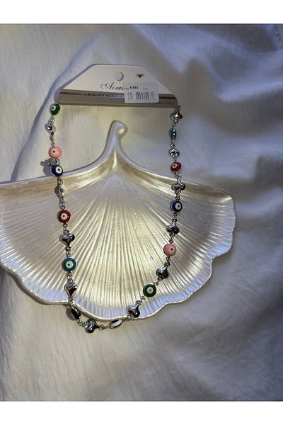 DEFORA Colorful Evil Eye Beaded Necklace