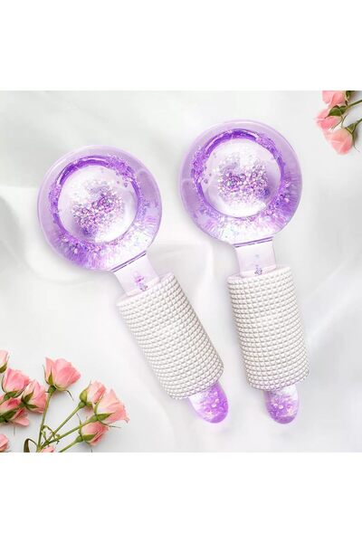 HaveLovely كرات تدليك الوجه بالثلج، أداة تجميل للوجه بكرة زجاجية باردة، قطعتان