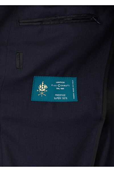 Ramsey Navy Blue Plain Shirt Shoulder Slim Fit 100% Wool Jacket