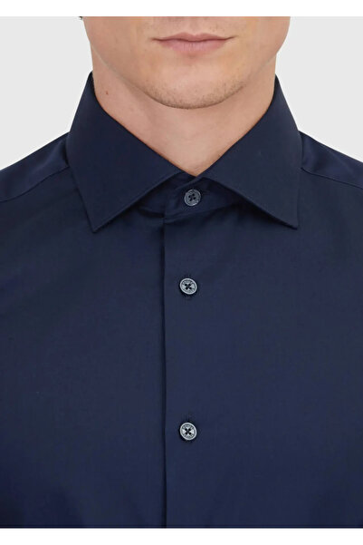 Ramsey Cămașă clasică 100% bumbac, dreptă, slim fit, albastru bleumarin