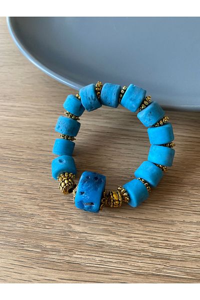 dela otantik Handmade Big Beaded Thick Authentic Women Bracelet - Ethnic Bohemian Vintage Style Bijoux Jewelry