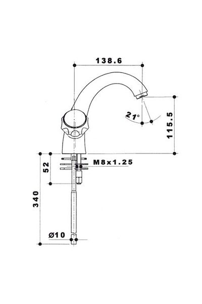 GS Italian Complete Sink Mixer Mercury