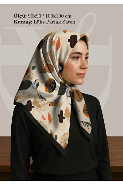 DESENİX وشاح ذو شكل تجريدي وأنماط هندسية |   كريم الأرضية |   90x90 - 100x100...