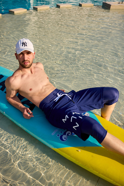 Marina Swimwear Navy Blue Men's Swimming Shorts – Quick Dry Sea Shorts with Inner Leggings S2503-2