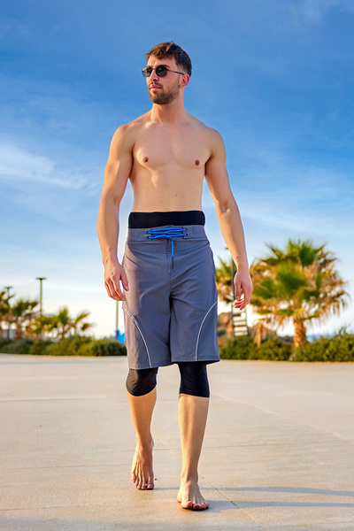 Marina Swimwear Men's Smoked Swim Shorts – Quick Dry Sea Shorts with Inner Leggings S2501-1