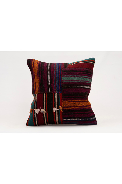 Kilim Whole Sale غطاء وسادة عتيق مصنوع يدويًا من الكليم والصوف مقاس 40x40 سم