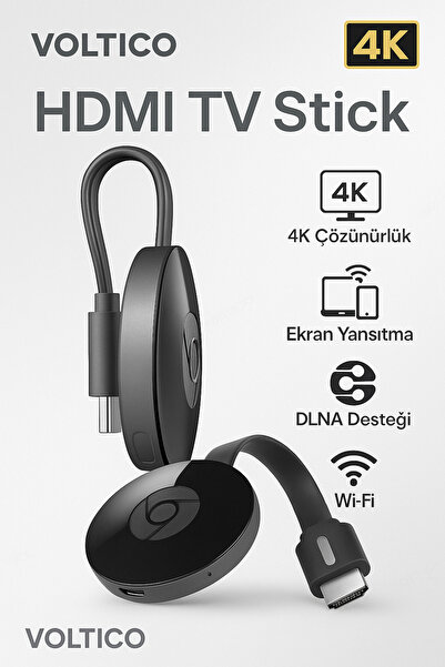 Voltico 4K HDMI TV Stick – Kablosuz Ekran Yansıtma ve Medya Oynatıcı