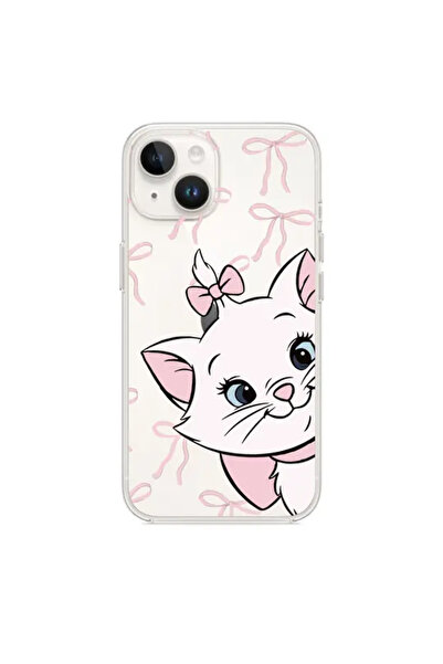 Print Mablo Huawei Nova 9se Şeffaf Kılıf Kurdele Kedi Desenli