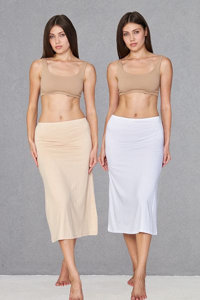 Lantliv Viscose Fabric Knee Length Skirt Long Lining, Skirt Petticoat, Hijab Skirt Dress Lining, Underskirt Skirt Lining