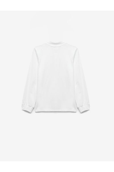 Koton Zipper Detail Long Sleeve Polo Neck Cotton School T-Shirt