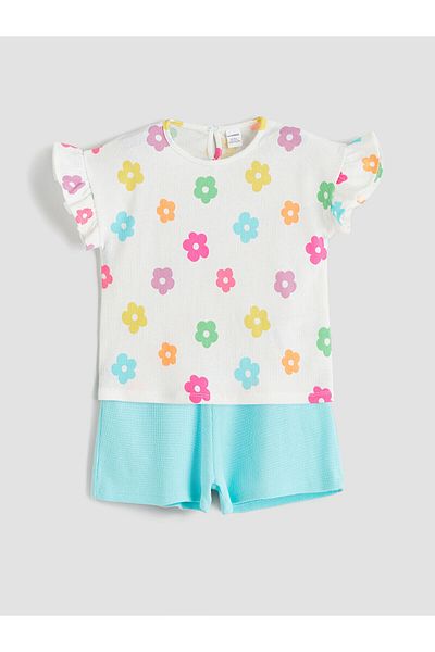LC Waikiki Floral Girl's Blouse and Shorts 2 Pcs
