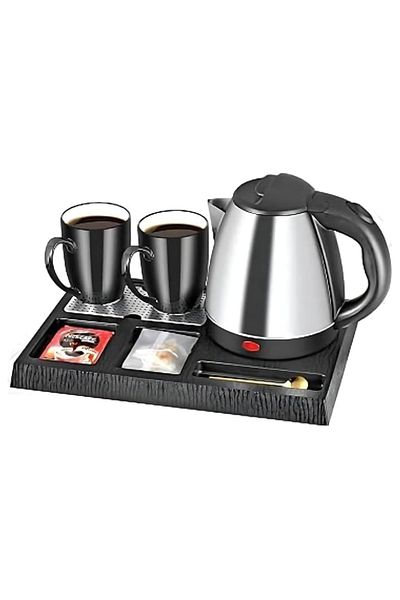 DLC Hotel Kettle Set with Cup and Serving Tray 1200ml 1350W