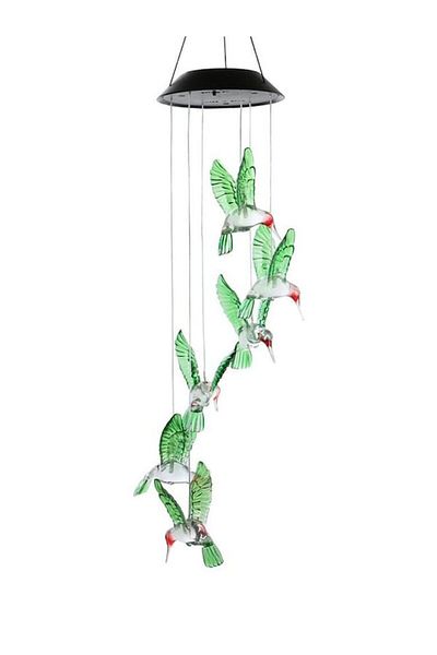 Generic Beauenty Color Changing Hummingbirds Wind Chime LED Light Green/Clear 62meter