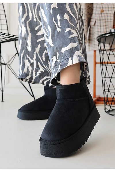 Işıltı kidss Linne Black Suede Boots