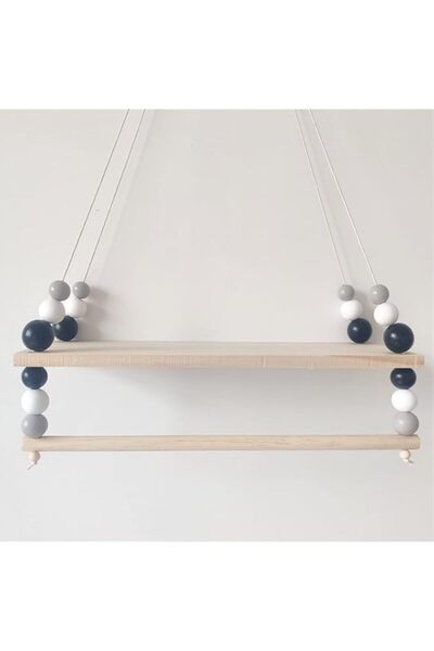 Generic Wall Hanging Shelf Nordic Style Colorful Beads Tassel Wooden Rope Han...