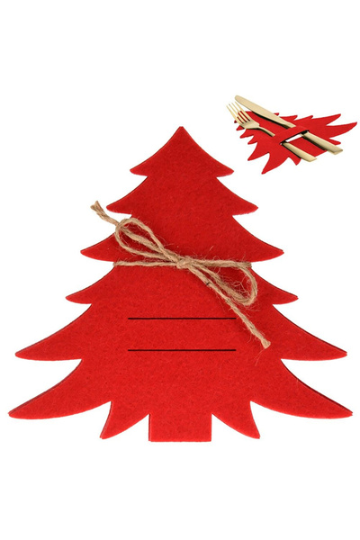 shumee Red Christmas tree cutlery case, 4 pcs.