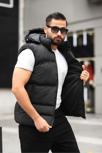 Last fashion New Season Men's Removable Hooded Puffer Vest