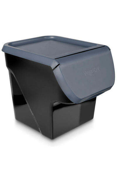shumee Fruit and vegetable container with lid, anthracite, 13 l