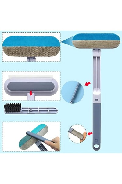 Oxo Feryx 4'ü 1 Arada Pencere Ekran Temizleyici Fırça Pencere Sileceği Tüy Toplama Kedi Tüy Toplama