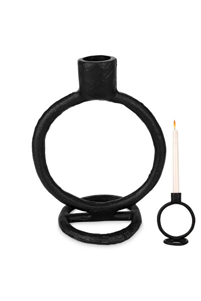shumee Sfeșnic din aluminiu negru 15 cm