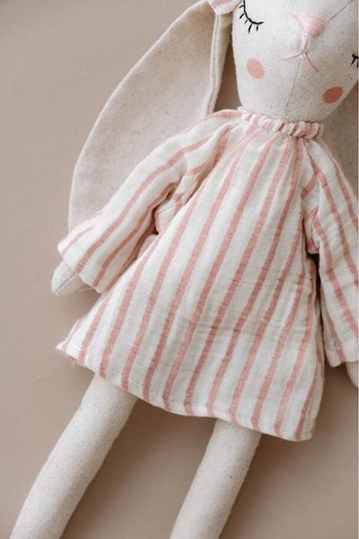 TBA COLLECTION Girl Rabbit Sleeping Companion |   Line Series - Coral