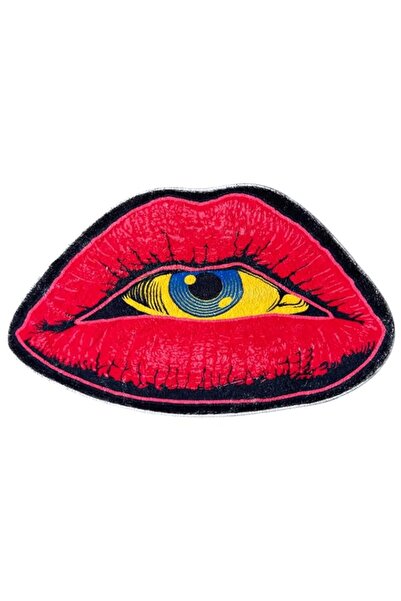 Generic Interesting Red Lip Devil Eye Shape Plush Rugs Lovely Bedroom Comfort...