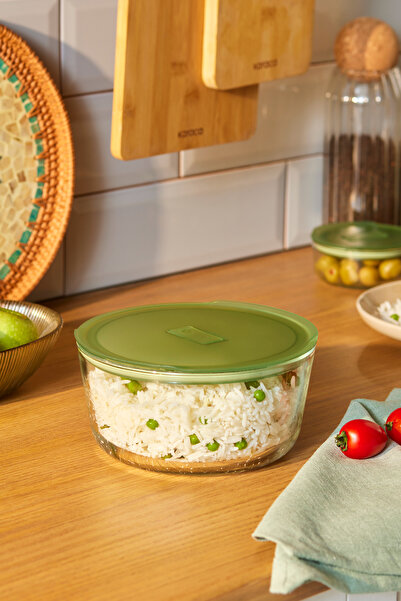 Karaca Green Yuvarlak Cam Saklama Kabı 1650 ml