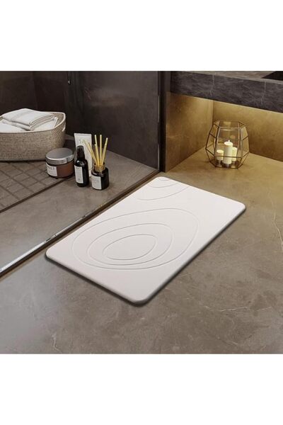 Generic سجادة حمام حجرية، سجادة حمام غير قابلة للانزلاق من التراب الدياتومي، ...