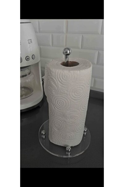 innossa pleksi dekorasyon Shiny Silver Brass Plated Plexiglass Paper Towel Holder