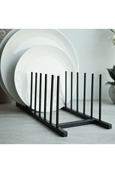 shumee Black metal plate cover and stand 34.5x12.5x12 cm