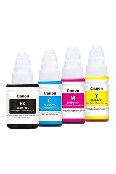 Canon 4-Piece Ink Bottle Set For Pixma G1400/G2400/G3400 Black/Cyan/Yellow