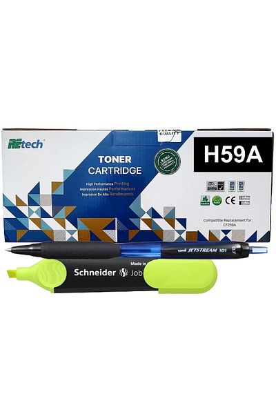 Retech Set Cartus Toner Compatibil HP59A, 1xCF259A Negru 3000pag cu chip, Pix Jestream si Textmarker