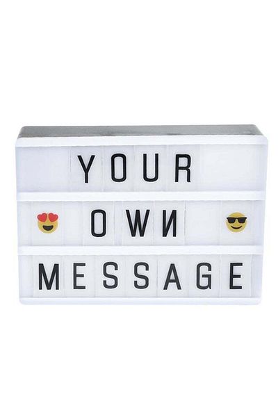 Generic DIY LED Light Box With Letter Cards White 29.7x5x 21.7cm