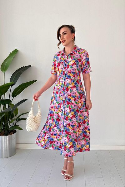 MaziButik Daisy Shirt Dress Pink