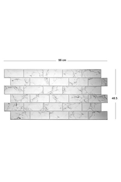 Mercaton Decorative panel, PVC, 3D marble pattern, black and white, 96×48.5 cm