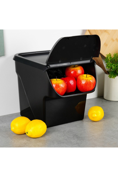 shumee Fruit and vegetable container with lid, black, 13 l