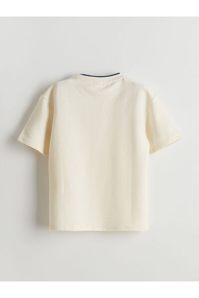 LC Waikiki Crew Neck Embroidered Ottoman Piping Boys' T-Shirt