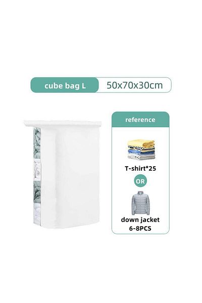 choice2 Cube Vacuum bag L No pump required Vacuum Compression Bag For Storing Clothes Clothing Empty Packed