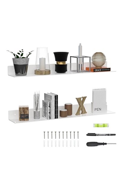 Generic Sezanrpt 91.5 cm White Floating Shelves for Wall Decoration, Acrylic ...