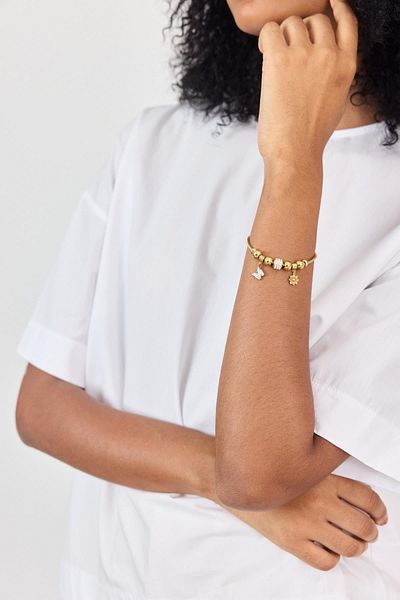 SHERIN Butterfly and Flower Charm Bracelet