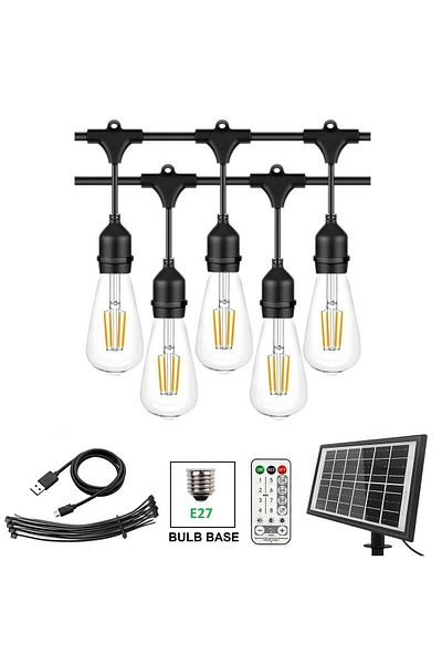 Generic Yuwell Outdoor Waterproof IP65 Led String Lights E27 Holder 10 Meter Bulb Holder Wire With 20 Bulbs