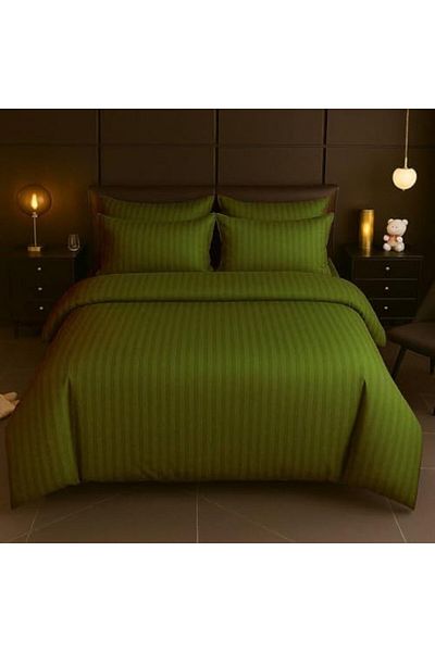 MAXQON 6-Piece Duvet Cover Set – Includes 1 Duvet Cover, 1 Fitted Sheet, 4 Pillowcases (Olive, Super King