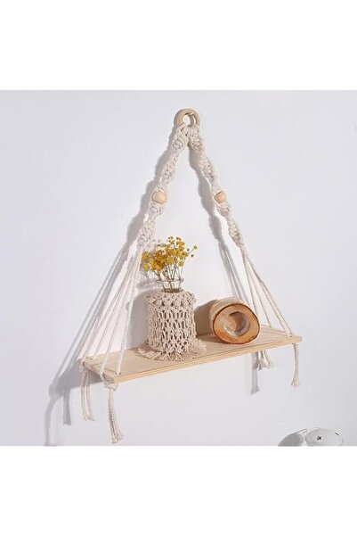 Generic KASTWAVE Macrame Hanging Shelves Boho Wall Decor, Macrame Wall Hangin...