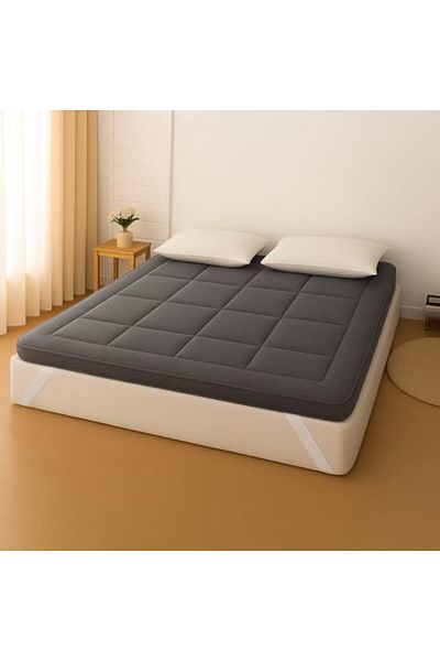 MAXQON Mattress Topper 10CM Thickness Quilted Microfiber 900gsm, (Grey, King (180x200x10CM))